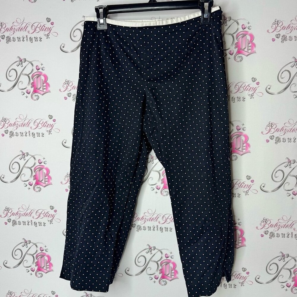 Laura petites capri pants Polka Dot black white Bottoms peddle pushers